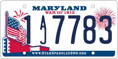 MD license plate 1AJ7783