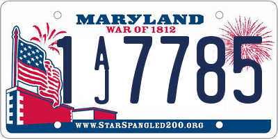 MD license plate 1AJ7785