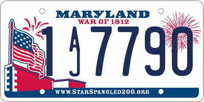 MD license plate 1AJ7790