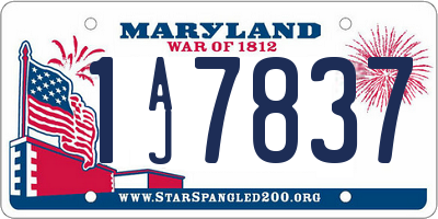 MD license plate 1AJ7837