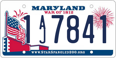 MD license plate 1AJ7841
