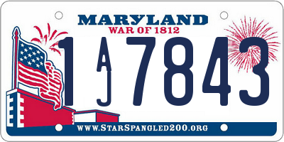 MD license plate 1AJ7843