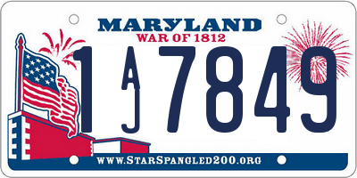 MD license plate 1AJ7849