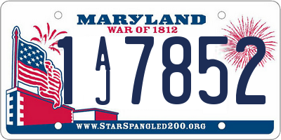 MD license plate 1AJ7852