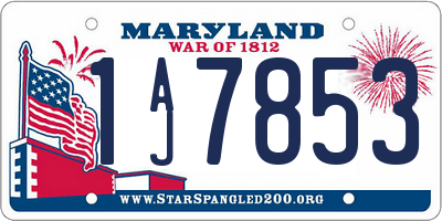 MD license plate 1AJ7853