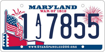 MD license plate 1AJ7855