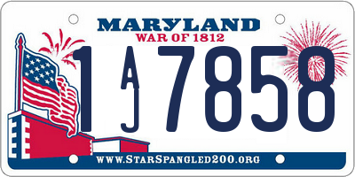 MD license plate 1AJ7858