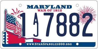 MD license plate 1AJ7882