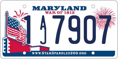 MD license plate 1AJ7907