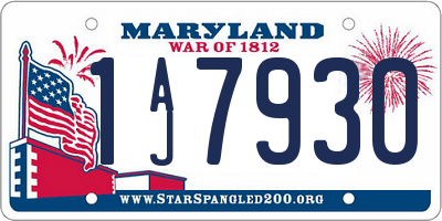MD license plate 1AJ7930