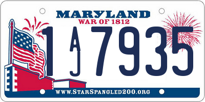 MD license plate 1AJ7935