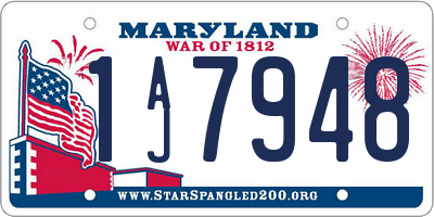 MD license plate 1AJ7948