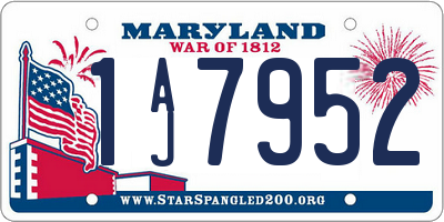 MD license plate 1AJ7952