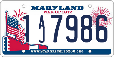 MD license plate 1AJ7986