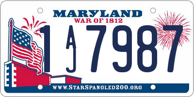 MD license plate 1AJ7987