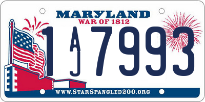MD license plate 1AJ7993