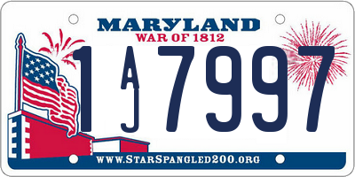 MD license plate 1AJ7997