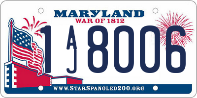 MD license plate 1AJ8006