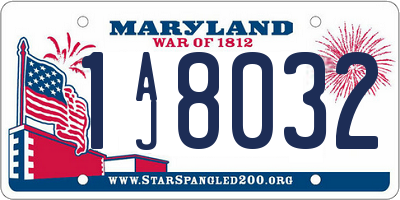MD license plate 1AJ8032