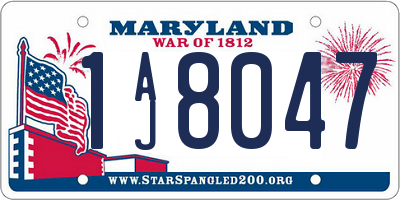 MD license plate 1AJ8047