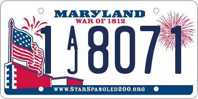 MD license plate 1AJ8071