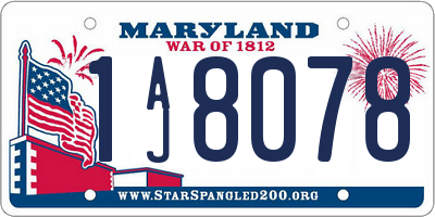 MD license plate 1AJ8078