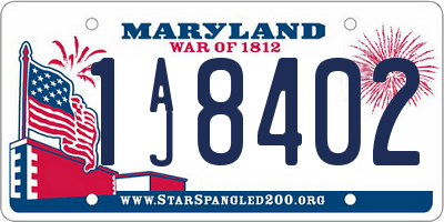 MD license plate 1AJ8402