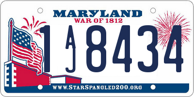 MD license plate 1AJ8434