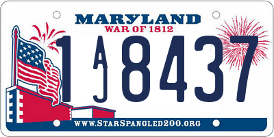 MD license plate 1AJ8437