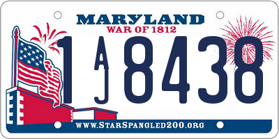 MD license plate 1AJ8438
