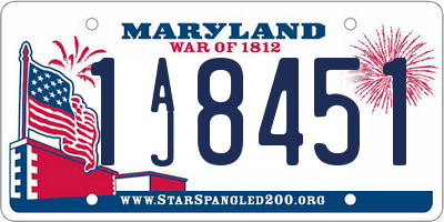 MD license plate 1AJ8451