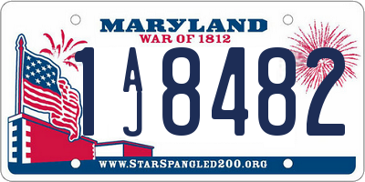 MD license plate 1AJ8482