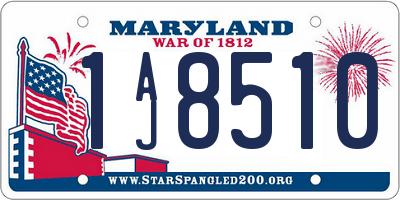 MD license plate 1AJ8510