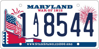 MD license plate 1AJ8544