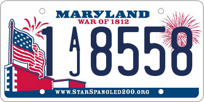 MD license plate 1AJ8558