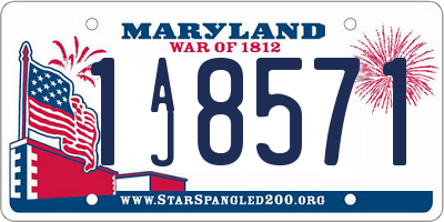 MD license plate 1AJ8571