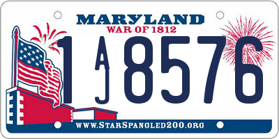 MD license plate 1AJ8576