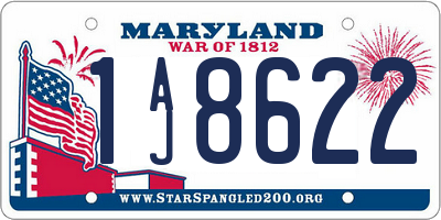 MD license plate 1AJ8622