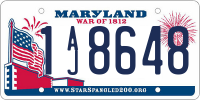 MD license plate 1AJ8648