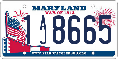 MD license plate 1AJ8665