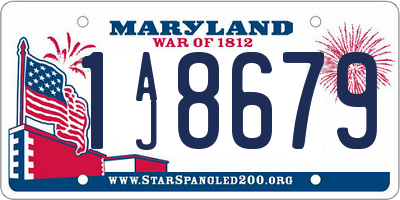 MD license plate 1AJ8679