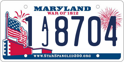 MD license plate 1AJ8704