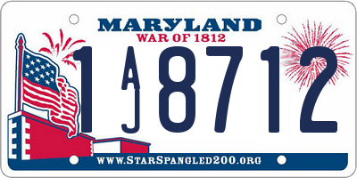 MD license plate 1AJ8712