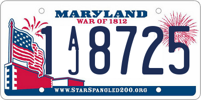 MD license plate 1AJ8725