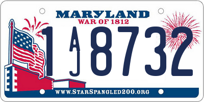 MD license plate 1AJ8732