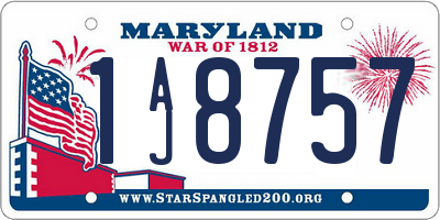 MD license plate 1AJ8757