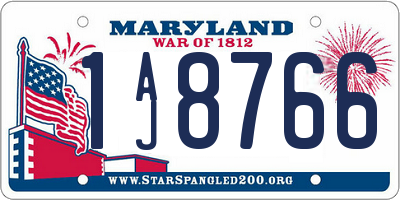 MD license plate 1AJ8766