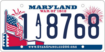 MD license plate 1AJ8768
