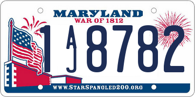 MD license plate 1AJ8782