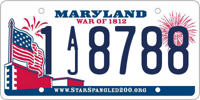 MD license plate 1AJ8788